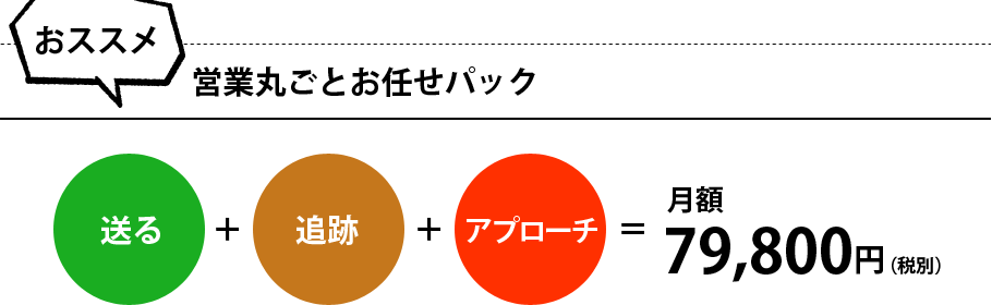 営業丸ごとお任せパック:月額79,800円(税別)